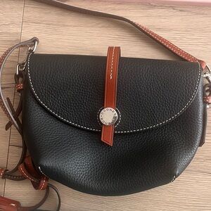 Dooney and Burke Cambridge Black and Brown Leather Crossbody purse